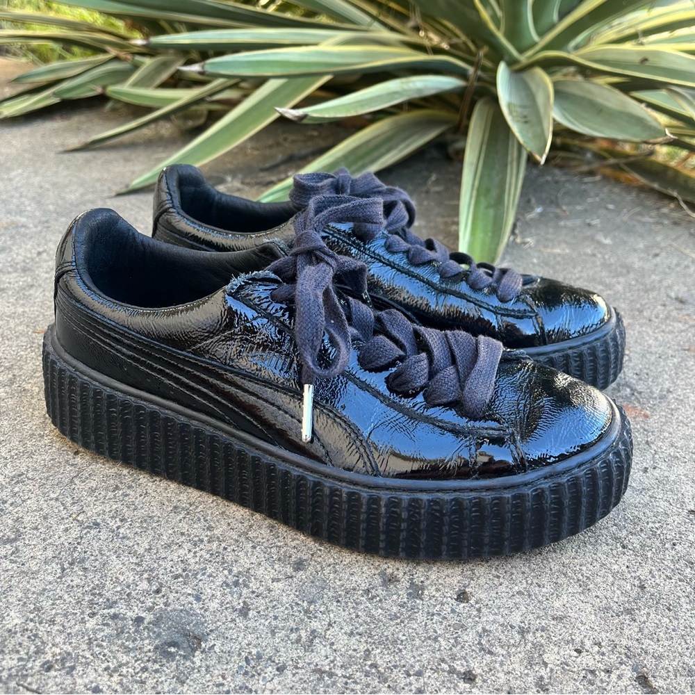 Puma x Fenty by Rihanna Black Patent Leather Creepers Women’s Size 8